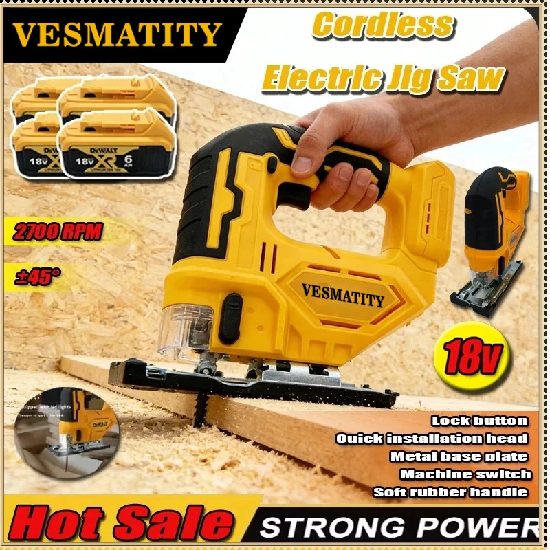Woodworking Jigsaw - Беспроводная электрическая лобзиковая пила с регулируемой